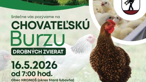Pozvánka na chovateľskú burzu drobných zvierat 16.05.2026 Hromoš